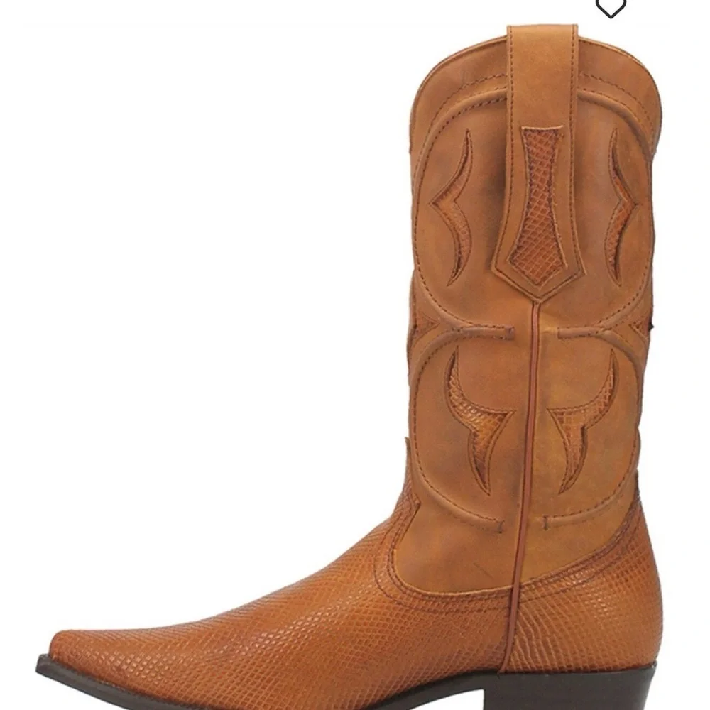NEW Dingo Men’s Dodge City Leather Boots Western Tan Brown Size 7 D